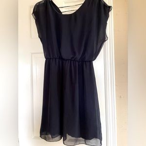 mini dress black and white Elegant Mini Dress with White Pleated Hemline main image 0